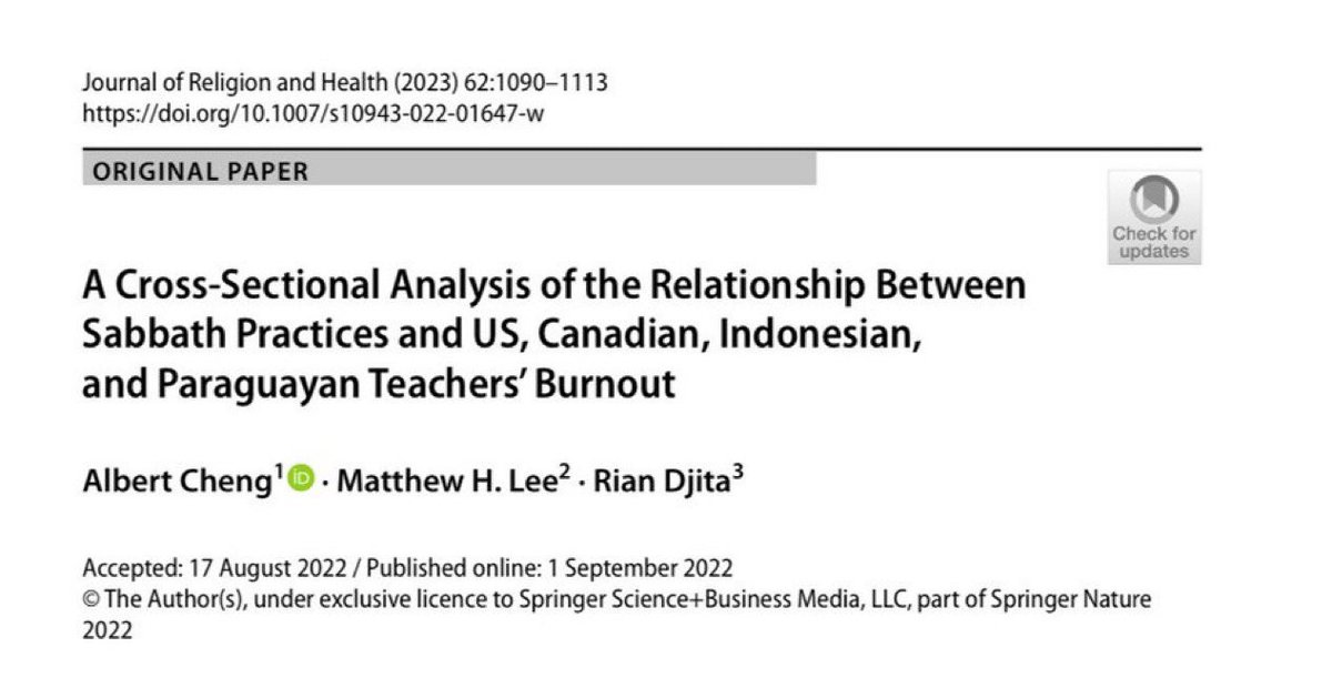 🛟🚩 DESCONECTA COMPLETAMENTE 1 DIA A LA SEMANA

🤌🏻Descansar completamente del trabajo o del estudio 1 día a la semana se asocia:

⇩ ⇩ Reducción del estrés. 
⇩ ⇩ Reducción del burn-out. 
⇩ ⇩ Reducción de la ansiedad.

🥇Más no es mejor, mejor es mejor.