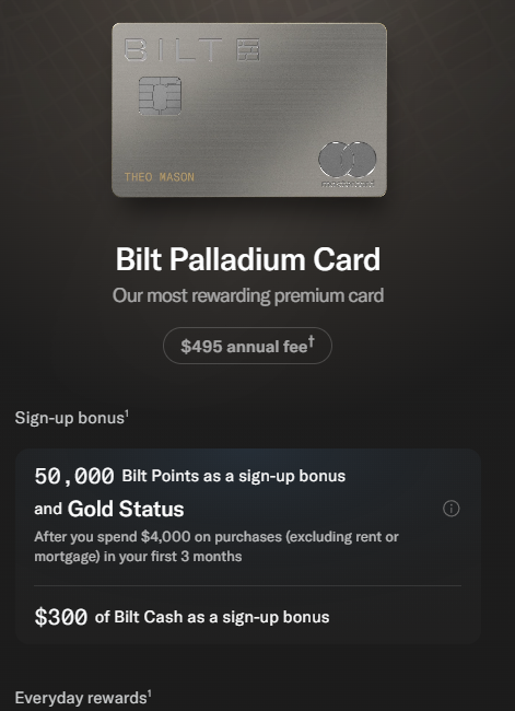 robnfl's tweet photo. Bilt Palladium, get points on rent and mortgage payments! @BiltRewards #biltambassador https://t.co/CuI6oY9JEt