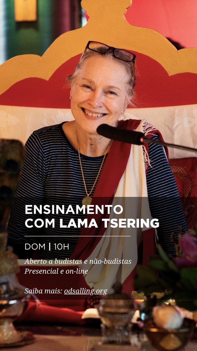 Amanhã (8), Lama Tsering concederá ensinamento aberto às 10h.

Se não puder estar na presença da Lama,  assista ao vivo pelo YouTube: <a href="/odsalling/">Odsal Ling</a> 

Aberto a budistas e não-budistas. 

Saiba mais: odsalling.org