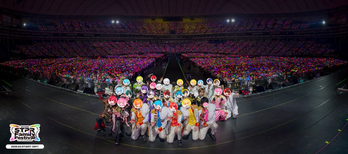 /／
　STPR Family Festival!! 2026
　in 東京ドーム 2/7(土) 
\＼

ついに開幕___。🍓⚔️📣💫👟

初日からたくさんのご来場、応援
ありがとうございました🎪

明日も楽しいをお届け！

#すとふぇす2026
#すとふぇす東京ドーム