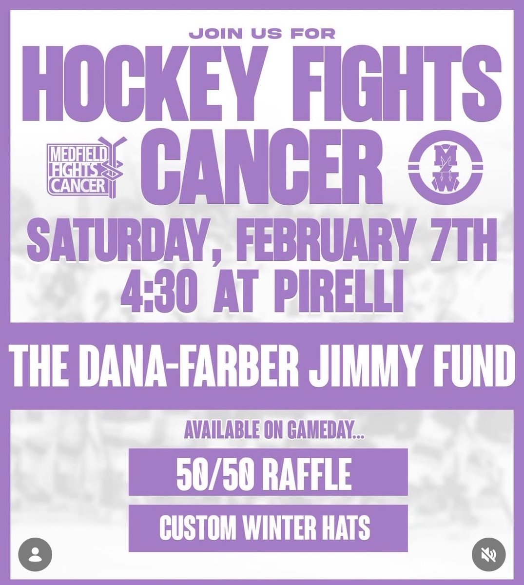Let’s all support Medfield tonight as they raise money for an amazing cause.  Get there early and donate generously!

🆚 Medfield
⏰ 4:30 PM
📍 Pirelli Franklin

<a href="/T_Mulherin/">Tom Mulherin</a> <a href="/MassNZ/">MassNZ</a> <a href="/MassHSHockey/">MassHSHockey</a> <a href="/HNIBonline/">Hockey Night</a> <a href="/MedwayAthletics/">Medway Athletics</a> <a href="/TVLSportsMa/">TVL Sports Updates</a>
<a href="/MedfieldAD/">Medfield Athletics</a> 
<a href="/kylegrbwsk/">Kyle Grabowski</a>