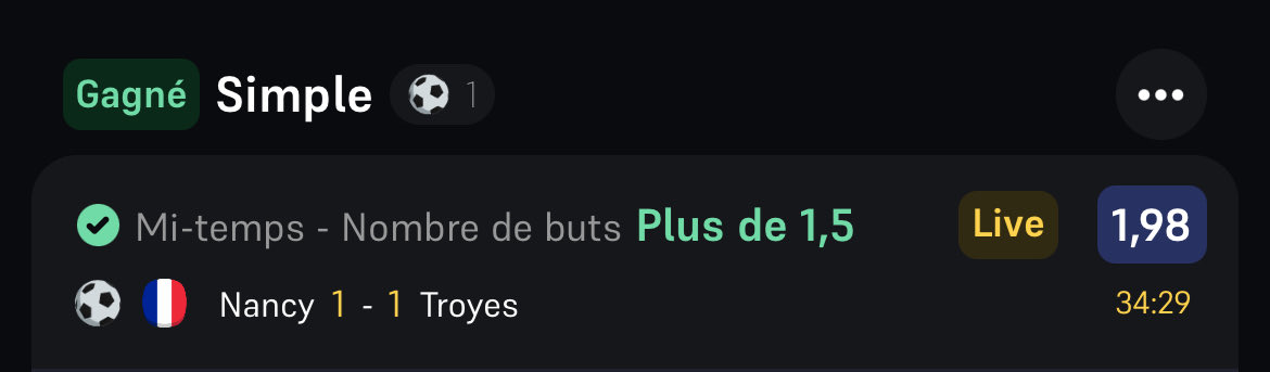 PBoss19's tweet photo. Et bam ! 
Triple cote sur le premier du jour ! @VikNewCompte est en forme ! 1.98✅3.05✅ 1.64✅ https://t.co/QjW0Lb1njD