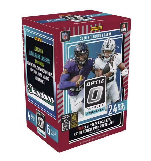 CardPurchaser's tweet photo. 2025 Panini NFL Optic Donruss Football Trading Card Blaster Box in stock at Target $34.99 #ad 

https://t.co/RAXkhlmxsE https://t.co/999tDD2jYG