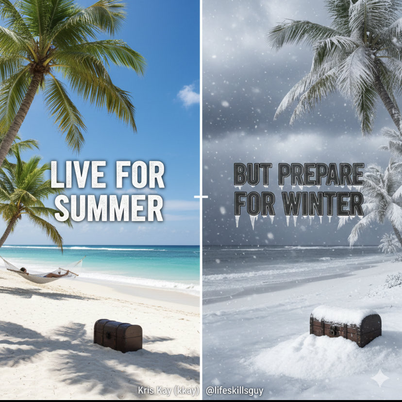 lifeskillsguy's tweet photo. #attitude #mindset #originalquote #modernwisdom
Live for summer but prepare for winter https://t.co/DexyVMpIsS