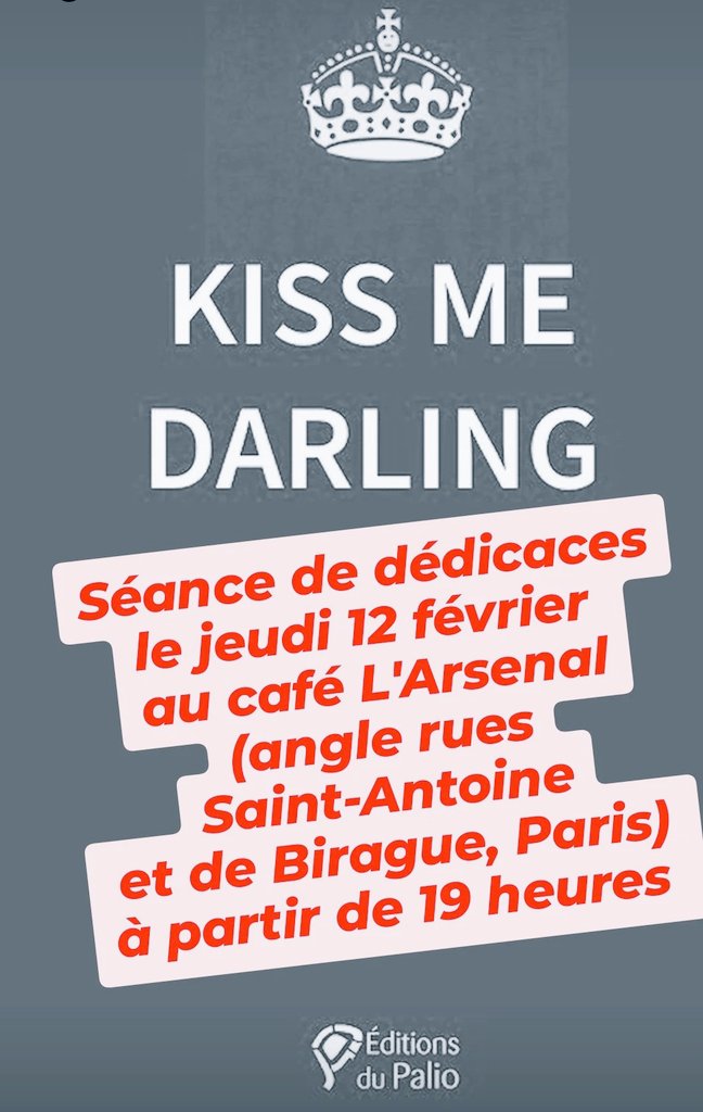 LiridonExcbz's tweet photo. Jeudi 12 février, Grande Soirée Parisienne de Dédicaces de KISS ME DARLING ⬇️
Au programme, rencontre entre lecteurs, flan à volonté, lecture de morceaux choisis par le sympathique et talentueux Thomas Morel et bien sûr... dédicaces personnalisées par votre serviteur 😊. https://t.co/5dzf6mmZfD