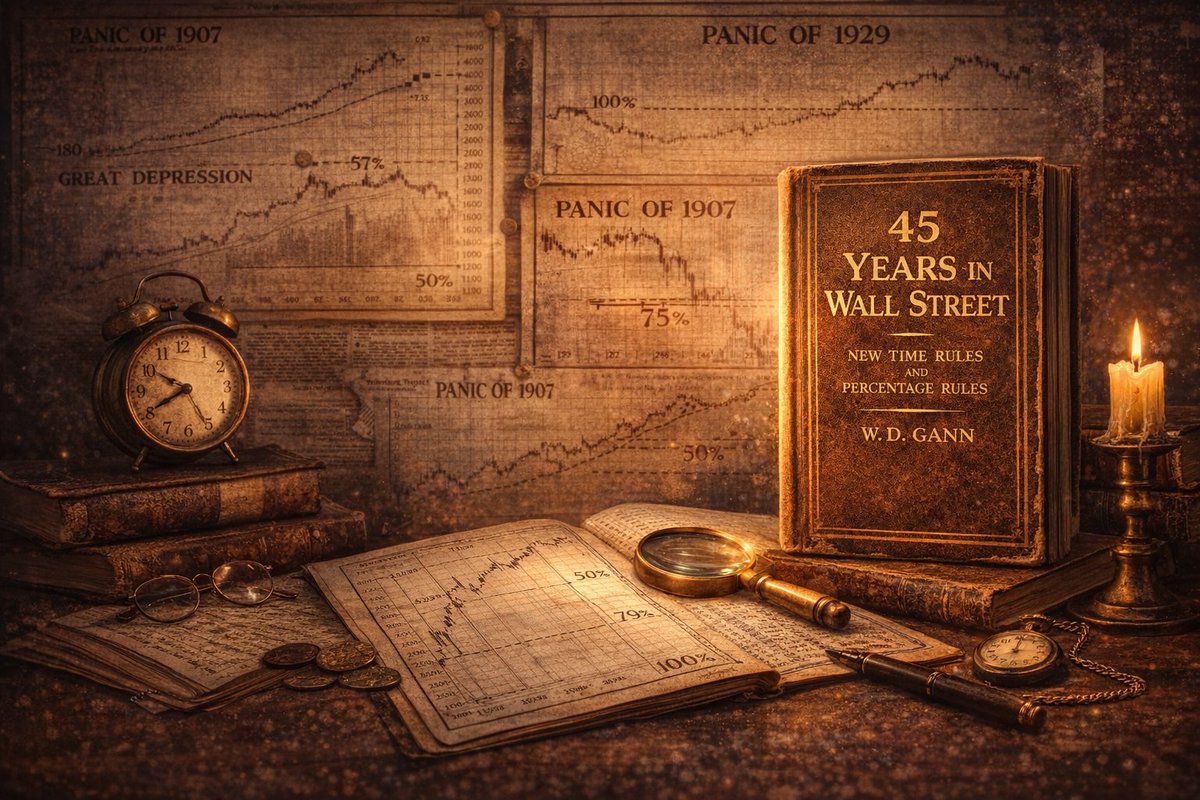 exclosion's tweet photo. 📘 45 Years in Wall Street is more “market history + time/percentage rules” than mystic myth.
It is like a review of major panics/bull markets with “new time rules and percentage rules” and charts.
#MarketHistory #TimeRules https://t.co/ty52MoraCh
