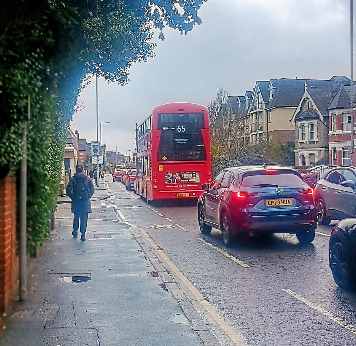 Must be the cycle lane holding the bus up 🤔