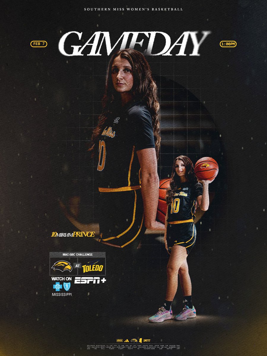 SouthernMissWBB's tweet photo. 𝐑𝐨𝐮𝐧𝐝 𝐓𝐰𝐨

🆚: at Toledo
⌚️: 1 p.m. CT (2 p.m. ET)
📍: Toledo, Ohio
🏟: John F. Savage Arena
📻: https://t.co/IzUFKqJyLt
📺: https://t.co/k8A6jLBamD
📊: https://t.co/fVFPsOLvSF (SideArm Stats)

#MACxSBC | #ELEVATE | #SMTTT https://t.co/KLIlRIGvkA