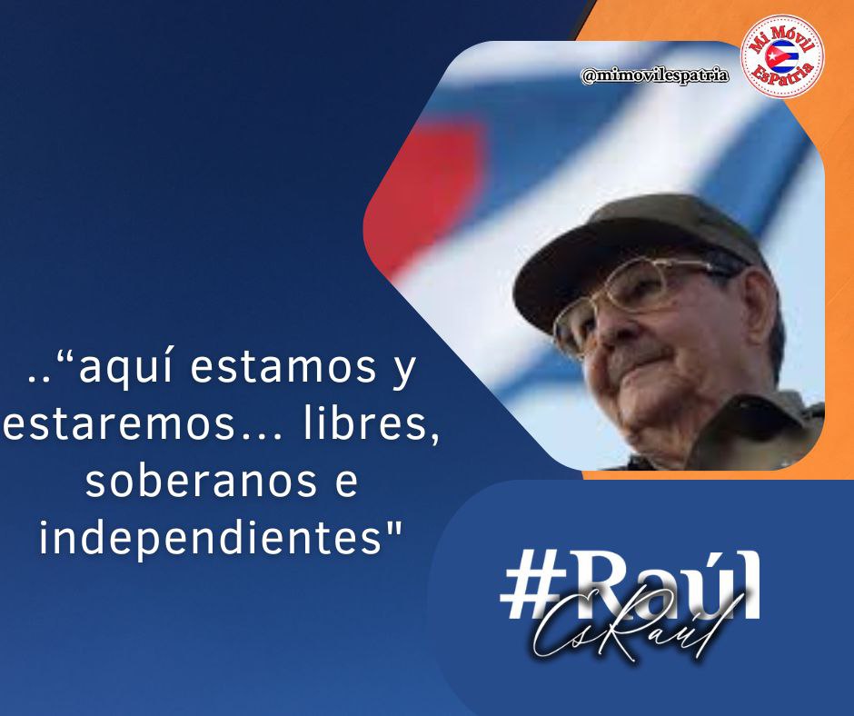 <a href="/FrankCuba2022/">Frank Rodríguez Pérez</a> <a href="/DiazCanelB/">Miguel Díaz-Canel Bermúdez</a> #CubaEstáFirme ..."aquí estamos y estaremos...libres, soberanos e independientes" 
#MiMóvilEsPatria