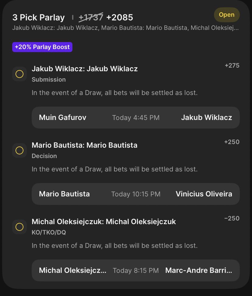 Luv__Mma's tweet image. #UFCVegas113 

OFFICIAL PLAYS &amp;amp; PARLAYS 🥊

LET'S 💰 

#UFConParamount #Gambling𝕏