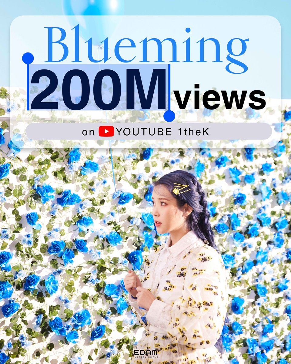 dlwwlrrma's tweet image. 'Blueming'
MV HITS 200 MILLION VIEWS on YouTube

IU 'Blueming' MV
▶ youtu.be/D1PvIWdJ8xo

#아이유 #IU
#Blueming #블루밍