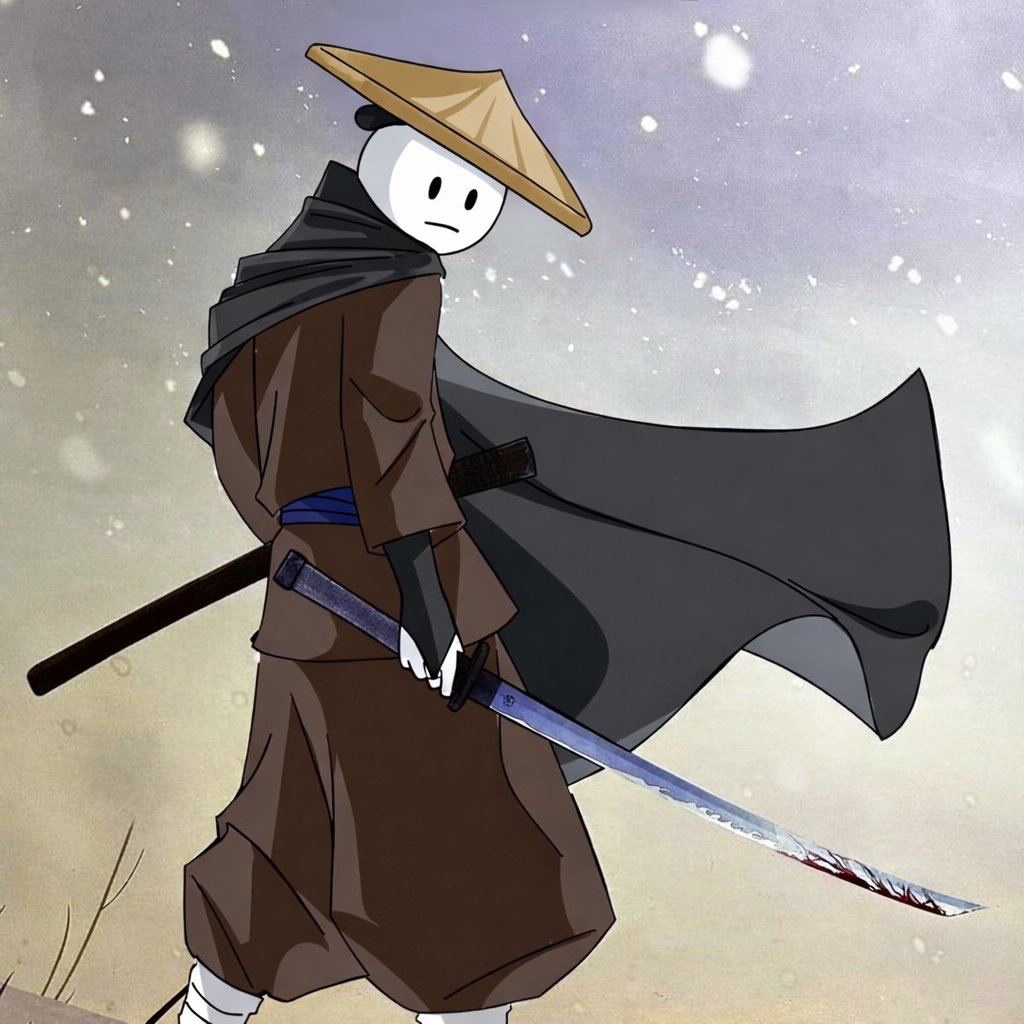 A lone drifter walking through the snowfall — no noise, no fear, just purpose. The blade tells stories the mouth never will.

Sometimes, the calmest souls carry the sharpest edges.

<a href="/abnormalmfers/">abnormal mfers</a>
<a href="/0xLawl/">lawl</a>