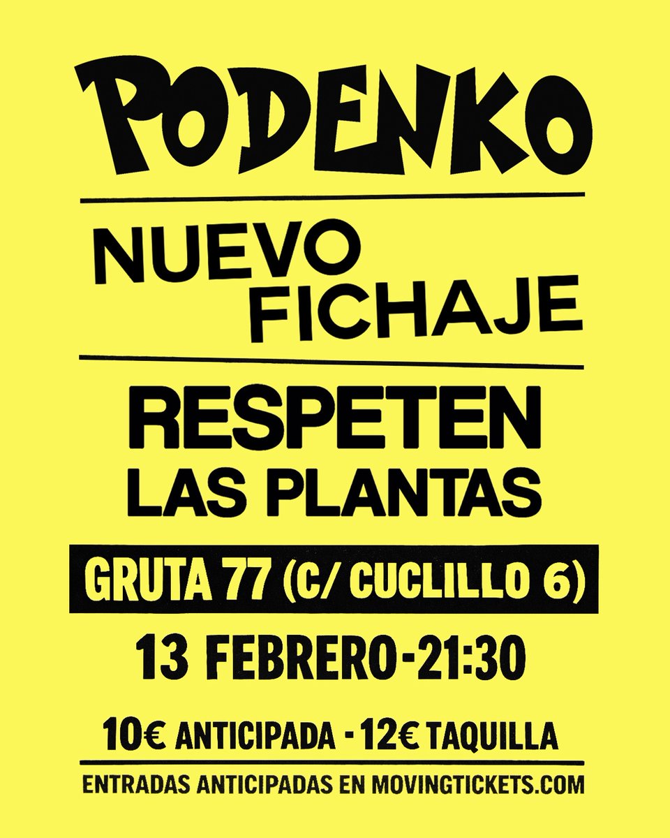 gruta77madrid's tweet photo. 13-02: #podenko, @nuevofichaje_ y #respetenlasplantas
https://t.co/VnoT6E25ud
14-02: @InsaciableJose y colaboradores que se unen a la noche
https://t.co/jkMOtq7gFA
https://t.co/xt2Bl1cKv9
@Carabanchel_DC
#distrito11 https://t.co/houZYB7Yyi
