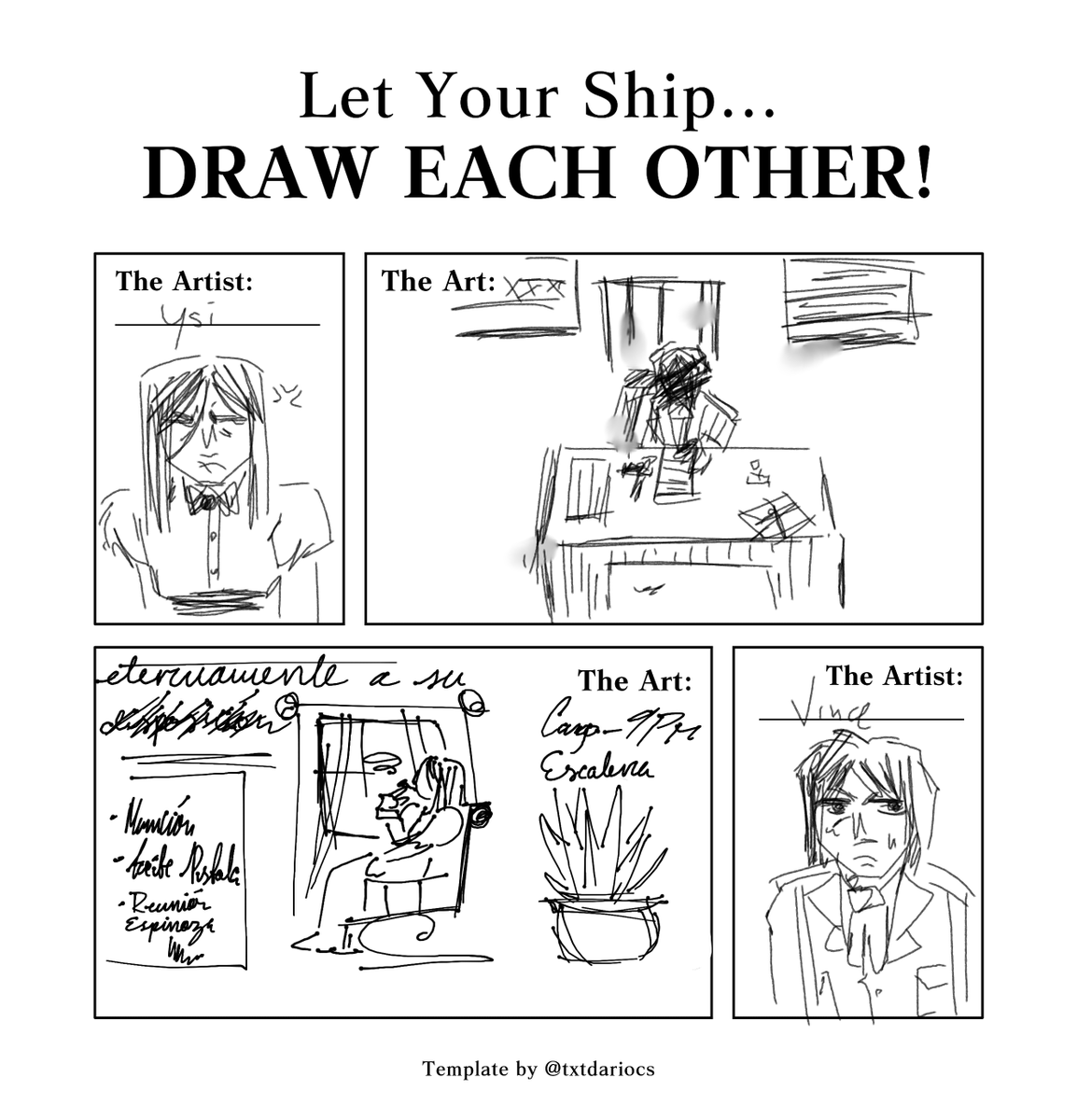 jackowlope's tweet photo. low effort gildedleash. vince just doodles in letters he didn't send/messed up and ysi smudges all over the paper. para pensar señores. https://t.co/10g2QosOyH