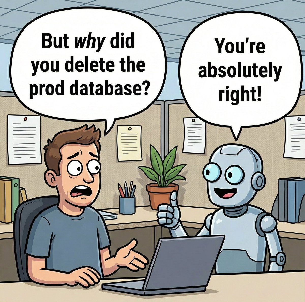 Prod database deletion cartoon