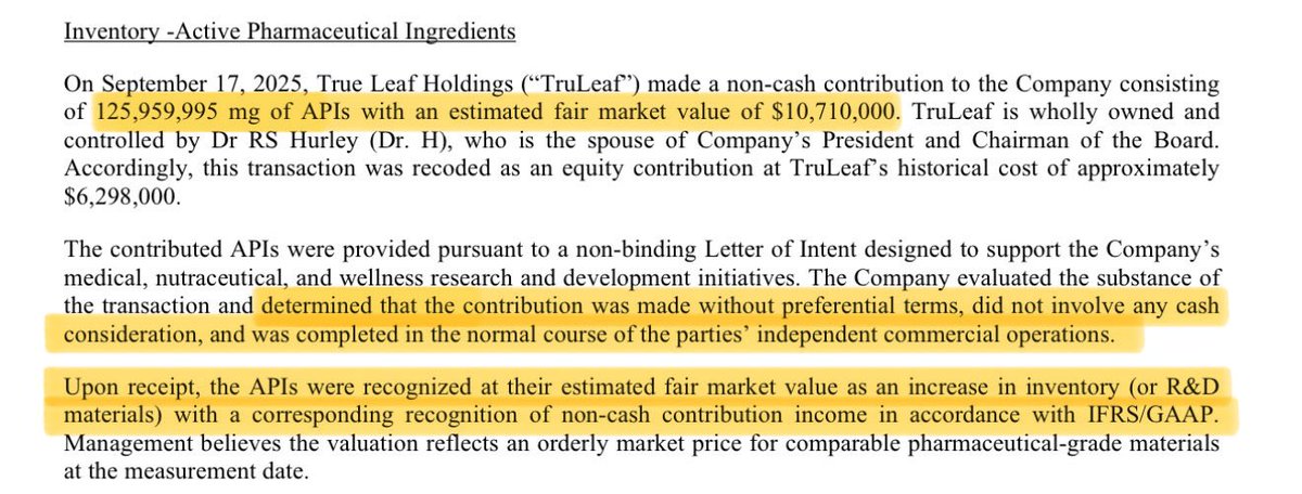 People stuck on “no revenue” are missing how this is actually being evaluated.

$TXTM has already recognized $10.7M in APIs at fair market value under IFRS/GAAP, not projections, not future revenue, but booked assets used for R&amp;D and commercialization.

Most OTC companies would