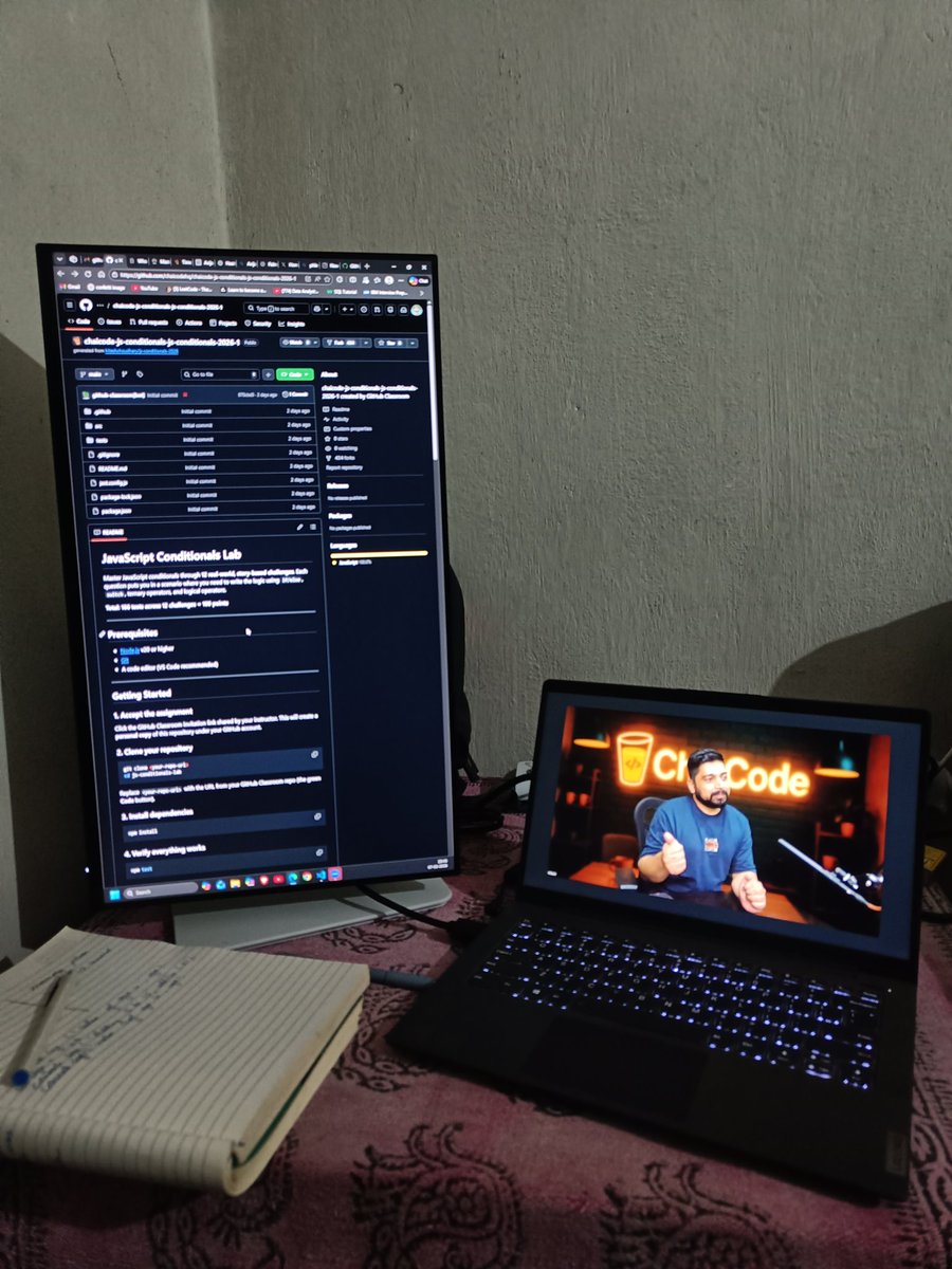 Samrat4488's tweet photo. Day 38/365
Submitted and evaluated assignment.
Or aaj se suru hota hai JavaScript ka vrat. Got to know more about hoisting + how can I explain in detail to interview and many more
Pura code ka flow bataunga ab se
@nirudhuuu @piyushgarg_dev @Hiteshdotcom
#365daysoflearning https://t.co/dOVRK5Rjky