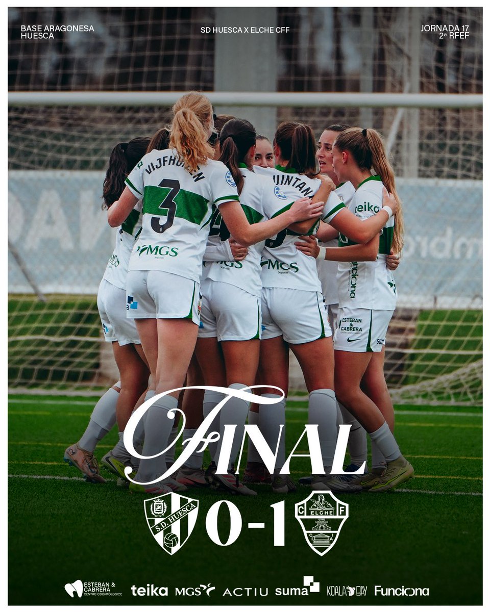 WosoMagazine's tweet image. 🚨JORNADA 1️⃣7️⃣🚨

#SegundaFederacionFutFem Grupo 2

@SDHuescaFem 🔴🔵 0️⃣➖1️⃣ @ElcheCFF ⚪️🟢

⚽️⚪️🟢 Fructu 

🏟 Base Aragonesa

#wosomagazine🧩 #SDHuescaFem #ElcheCFF