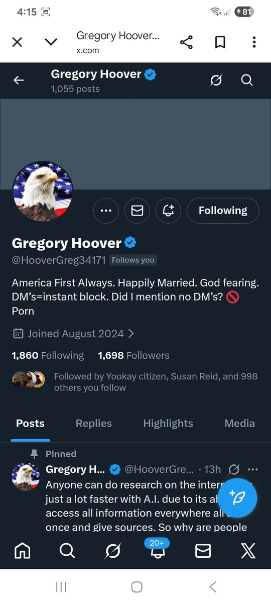 Can we find some more connections for 
<a href="/StephanieGqrk5/">Stephg55 ❤️🇺🇸</a> 
<a href="/HooverGreg34171/">Gregory Hoover</a> 
F&amp;R
💪🫶💯🇺🇸