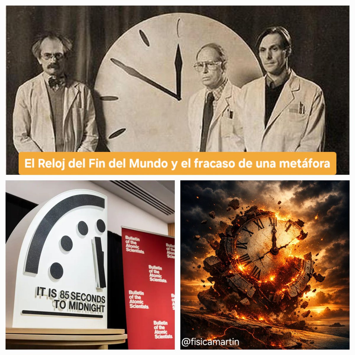 fisicamartin's tweet photo. El Reloj del Fin del Mundo y el fracaso de una metáfora. #doomsdayclock🕚 #RelojDelApocalipsis
En el blog:
https://t.co/ivgXjkguLj https://t.co/v6dGu7TDj1