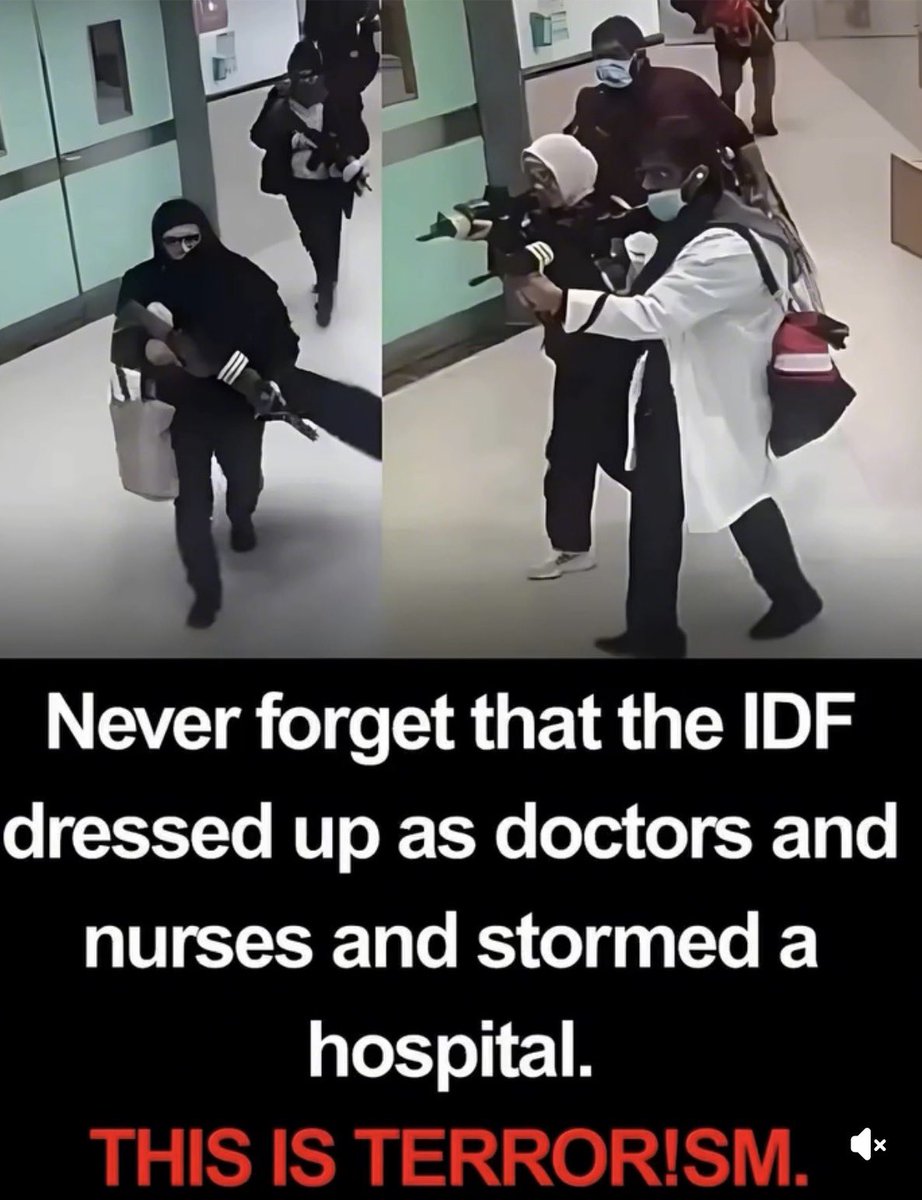 Emeliarjl's tweet image. Never forget that the IDF dressed up as doctors and nurses and stormed a hospital in the West Bank, occupied Palestine. THIS IS TERRORISM.

 #EndIsraeliTerrorism