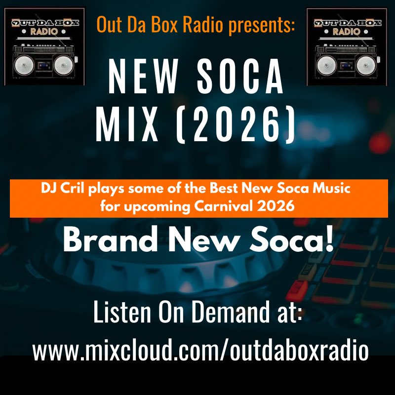 The On Demand Audio of #OutDaBoxRadio’s “New Soca 2026 Music Mix” is now up on Mixcloud. You can find the link to the mix and playlist also at this link:
outdaboxmedia.com/post/out-da-bo…