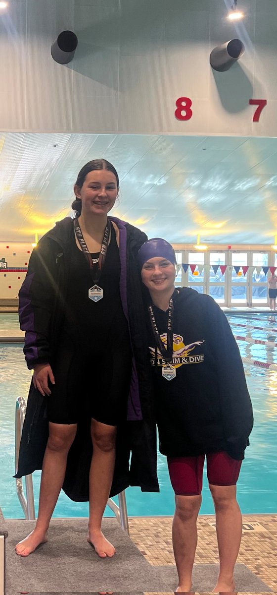 Lana with a 6th and Ava with an 8th in the 100 back! Nice job girls!!