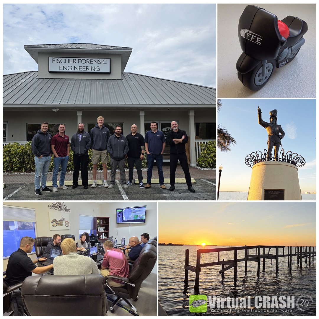 Just wrapped up another private 3-day Virtual CRASH training class at Fischer Forensic Engineering in beautiful #PuntaGorda, #Florida. It was a pleasure working with this great team of young, enthusiastic engineers and technicians who were eager to put Virtual CRASH software to