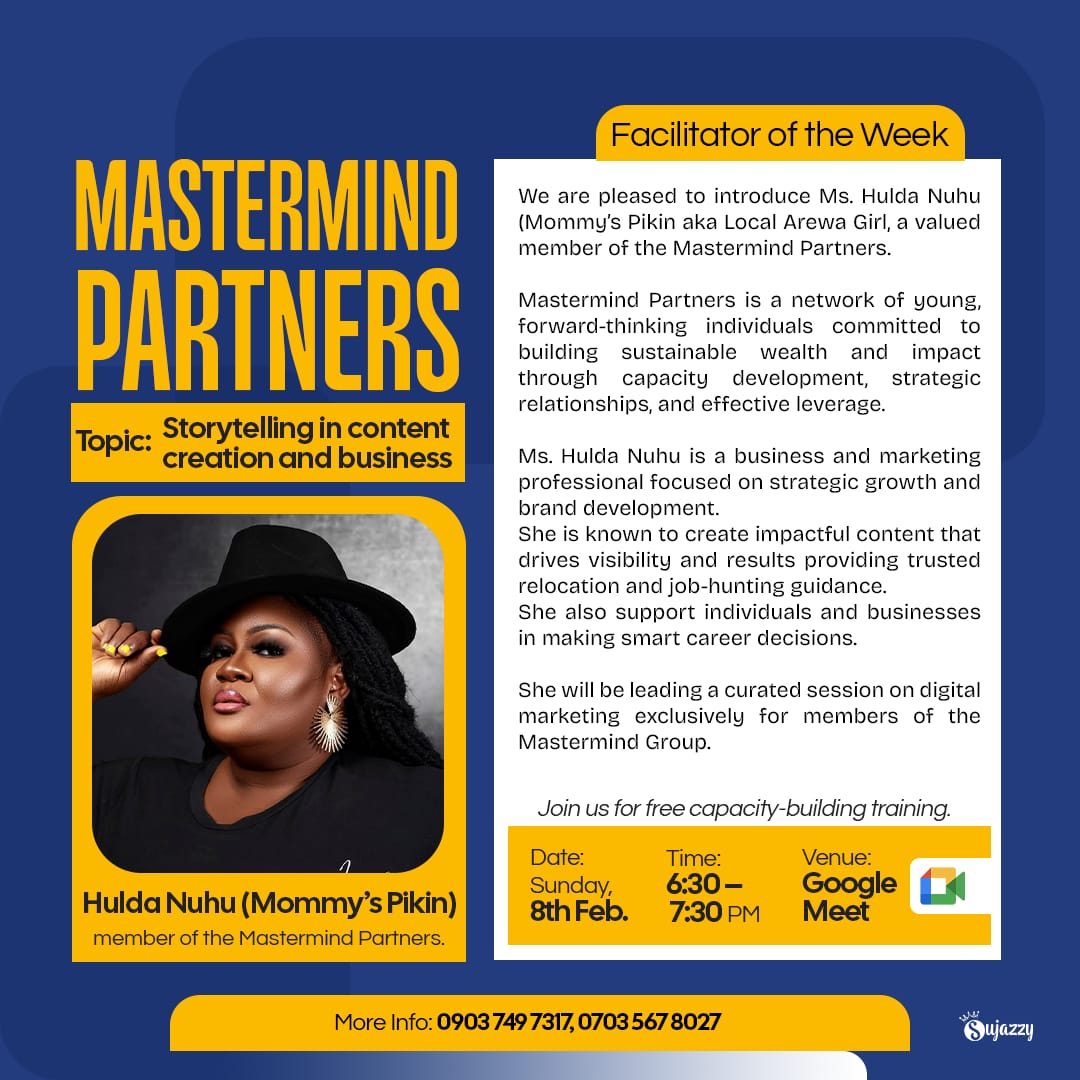 It's the season of capacity building using story as a model to grow your business. Join us on the link chat.whatsapp.com/JvBkHv7e223DMj…
#PiXXiETalesConcert