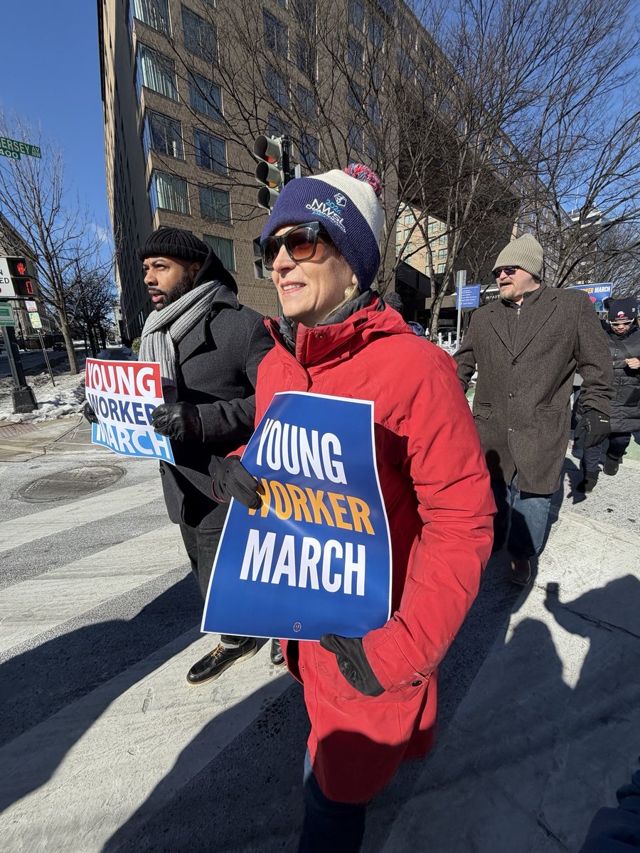 We marched in the freezing cold today because young workers refuse to accept a rigged economy. Rent is out of control. Child care is unaffordable. Student debt is endless. Young workers with <a href="/AFGENational/">AFGE</a> and all our unions are organizing for a future they can actually thrive in.