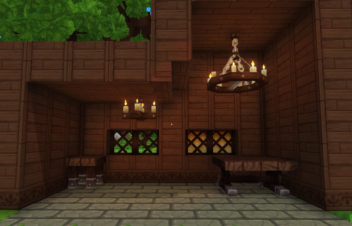 I'm lovinggg the Tavern set in #Hytale, so I thought I'd expand ✨

Ngl I just wanted a cute 1x1 side table for my plants 💜