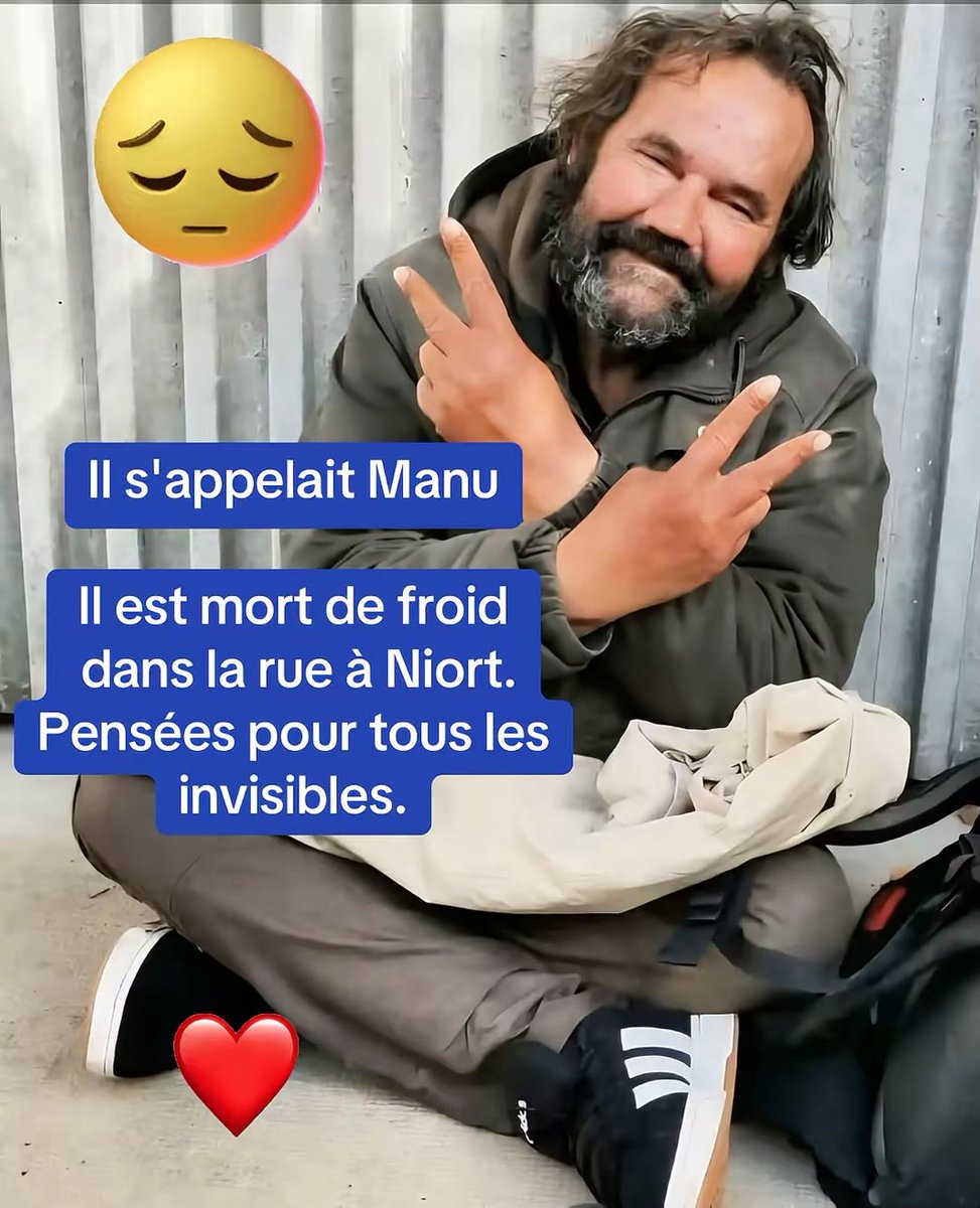 Pendant que le gouvernement envoie des milliards à l’ukraine, à gaza, à l’algérie, etc, etc.. 🤢
Que les migrants sont nourris, logés, blanchis et indemnisés…
Manu est mort de froid.😔