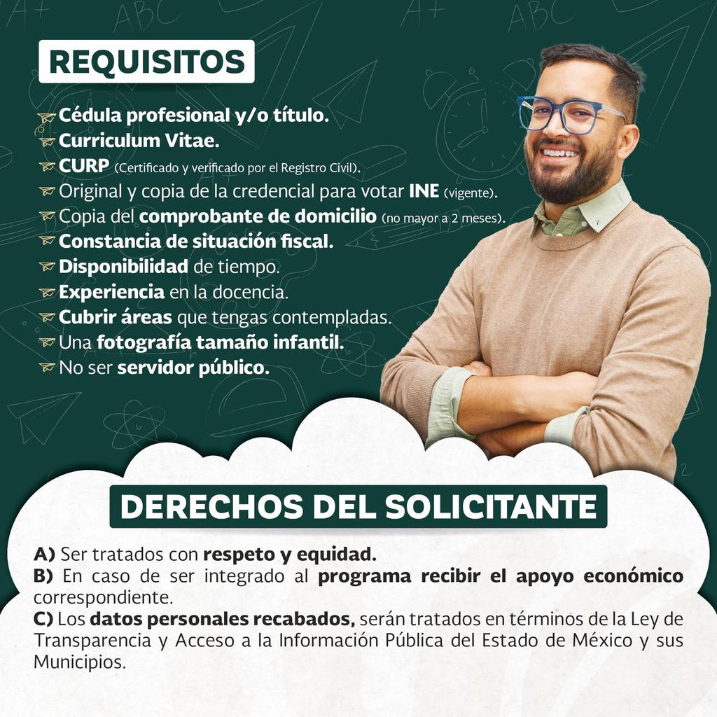 Adolfo_Cerqueda's tweet image. Buscamos a profesoras y profesores para impartir el curso de preparación para ingreso a nivel medio superior y superior 👩🏻‍🏫👨🏻‍🏫

Así es, mi gente, aquí les dejo los detalles de los requisitos para participar en esta convocatoria tan importante para que nuestras y nuestros…