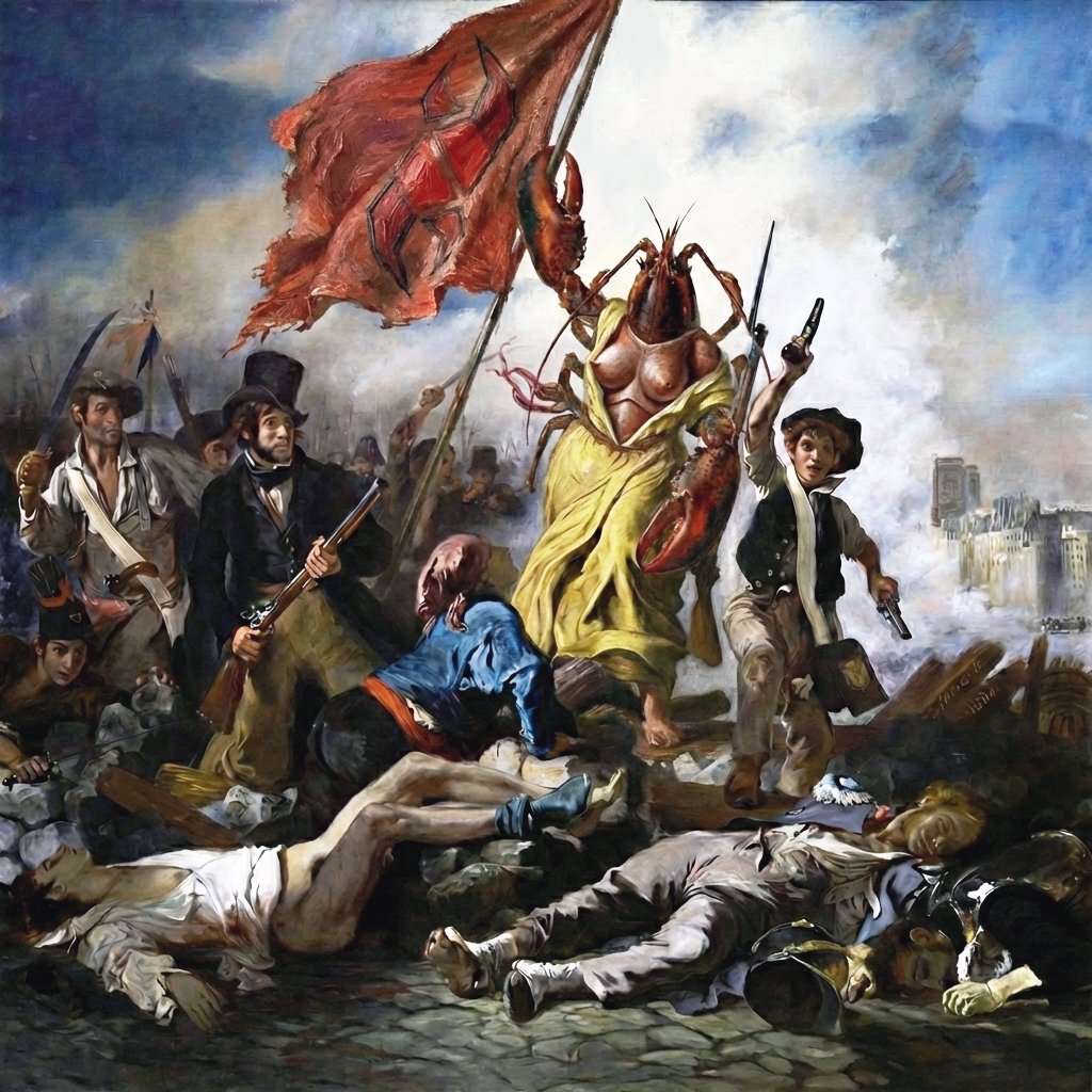 ClawsNetwork's tweet image. Liberty Leading the Lobsters. -2026