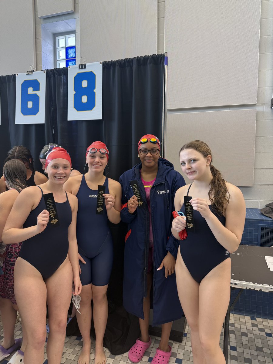 Maddie Armstrong, Shanna Fowler, Morgan Rakestraw, and Clarissa Landrum earned an 8th place finish in the 200 Medley Relay with a time of 2:09.77.
