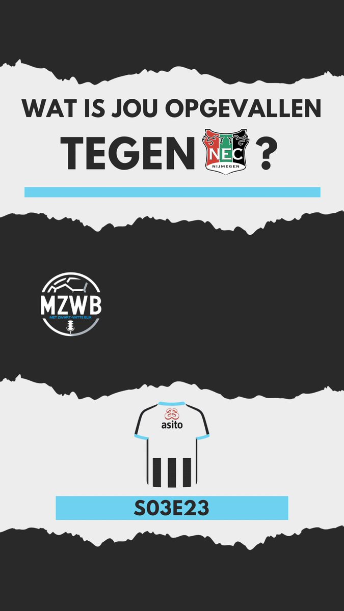 Nog vragen voor de heren na de 4-1 nederlaag tegen NEC?🧐 Morgen een nieuwe opname van Met Zwart-Witte Blik.
