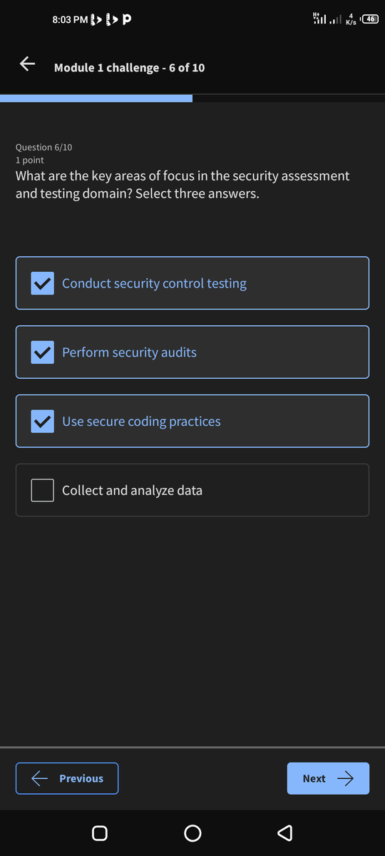 devarotech's tweet photo. Learning cybersecurity with only a phone is hard β but quitting is harder. π±π₯
Completed Module 3, Course 2 (Play It Safe) of Google Cybersecurity.
Dreams donβt wait for perfect tools.
They grow with consistency. #100Daysofcybersecurity
#CybersecurityJourney #GoogleCybersecurity https://t.co/1wMCI4Yk4C