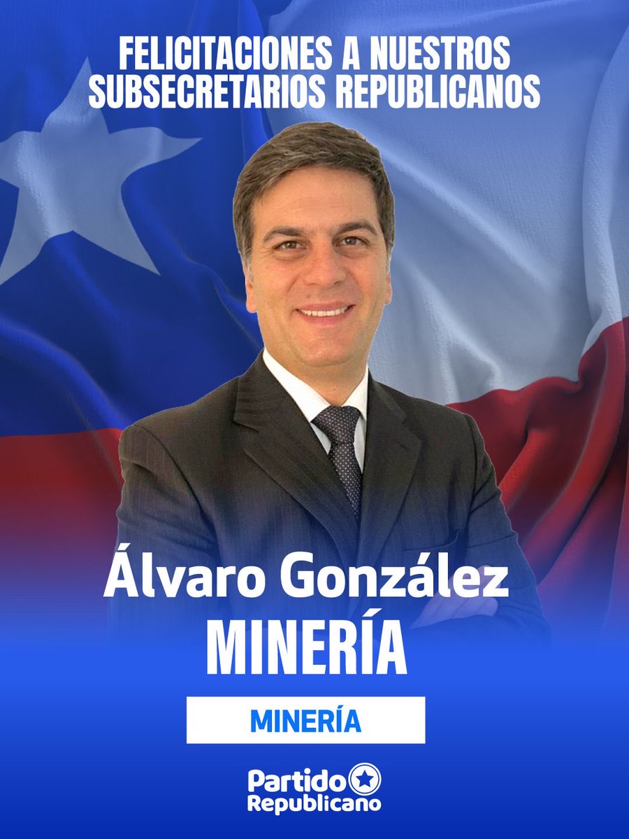 Saludamos y felicitamos a los Subsecretarios Republicanos que se suman al gobierno de emergencia del Presidente electo <a href="/joseantoniokast/">José Antonio Kast Rist 🖐️🇨🇱</a>  quienes pondrán toda su experiencia y trabajo al servicio de Chile, para enfrentar las urgencias sociales y poner al Estado al servicio de las