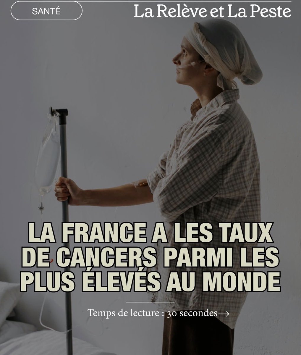 RimaHas's tweet image. . @LaReleveLaPeste 
Première cause de mortalité en France. 
La France est au 9eme rang mondial pour le nombre de cas de cancer, 4eme pour celui du sein, 6eme pour celui de la prostate. De nombreuses études ont établi les liens entre l’exposition aux pesticides et certains…