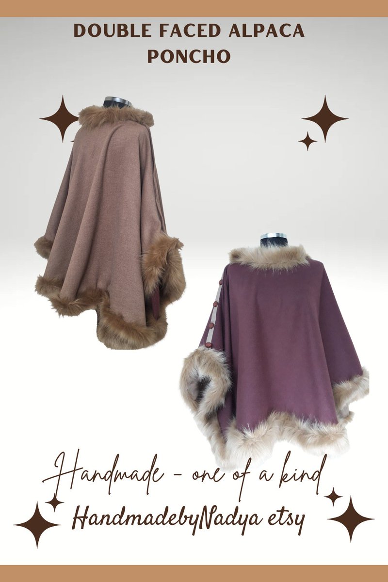 nadyamendik's tweet photo. Double Faced Alpaca Poncho, Cape with Vegan Fur Trim
https://t.co/etWsFbkioj
##artisan #veganfox #doublefaced #reversible #onesizefitsmost #alpaca #wool #etsyhandmade @Etsy https://t.co/zXGIyVBvvm