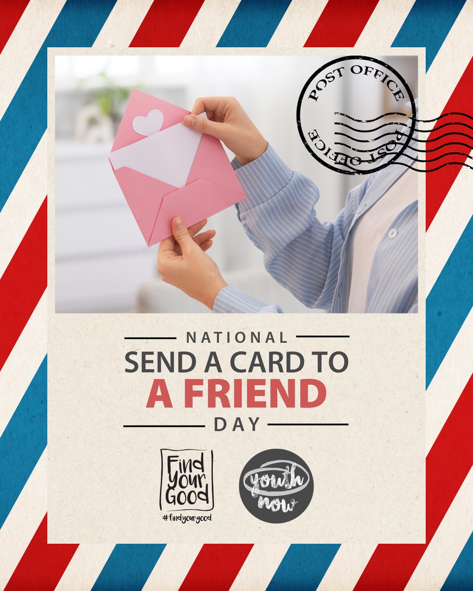 Today is National Send a Card to a Friend Day.
Find Your Good by reaching out to someone who keeps you grounded, a friend, cousin, teammate, or mentor. A quick card or text can remind them they matter, and connection is a powerful form of prevention.
#FindYourGood today!