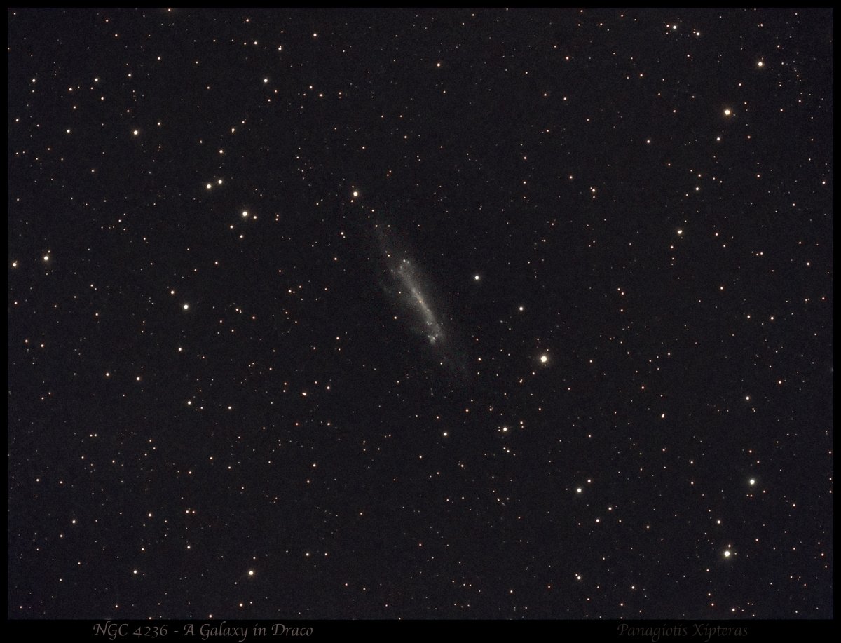 xipteras's tweet image. Tonight #Galaxies 🌌

🐉 Tucked away in the winding coils of the constellation #Draco, NGC 4236 is a barred spiral galaxy belonging to the neighboring M81 Group, located roughly 12 million light-years from our planet.

👻 Often considered a "ghost" by us, the #Astrophotography