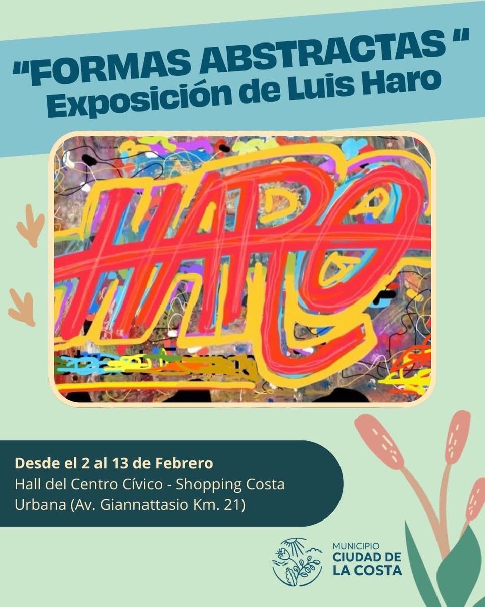 🔴Ándate de Shopping y visita la muestra “Formas Abstractas”…🎨👍 Hall del centro cívico Costa Urbana Shopping