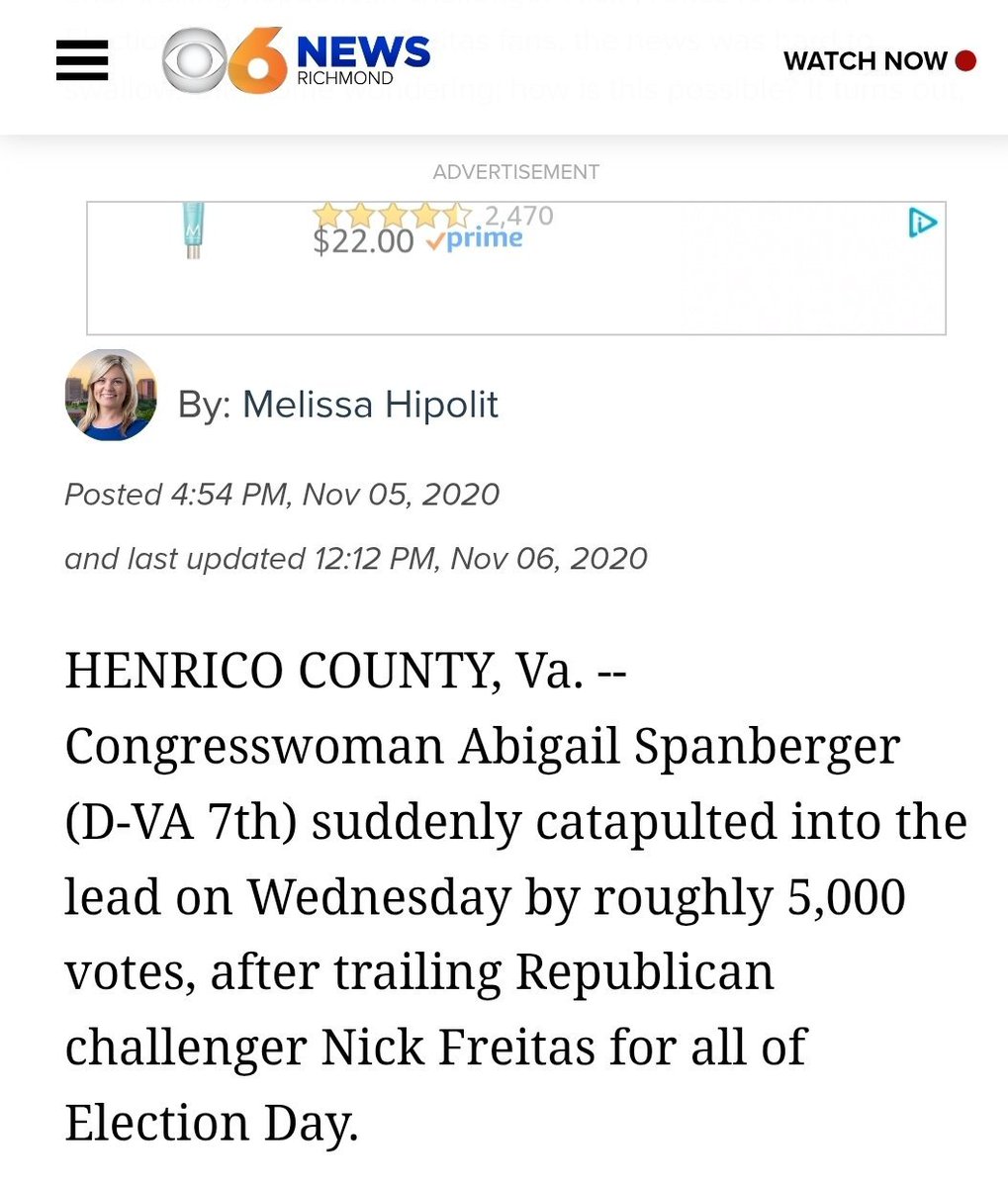 W&amp;M alum here:

Spanberger should never use the word integrity.

In TWO previous elections, Spanberger was about to lose... then a mystery flash drive with a statistically implausible number of Dem votes appeared.

Her first action, making electoral audit illegal.

SUS!