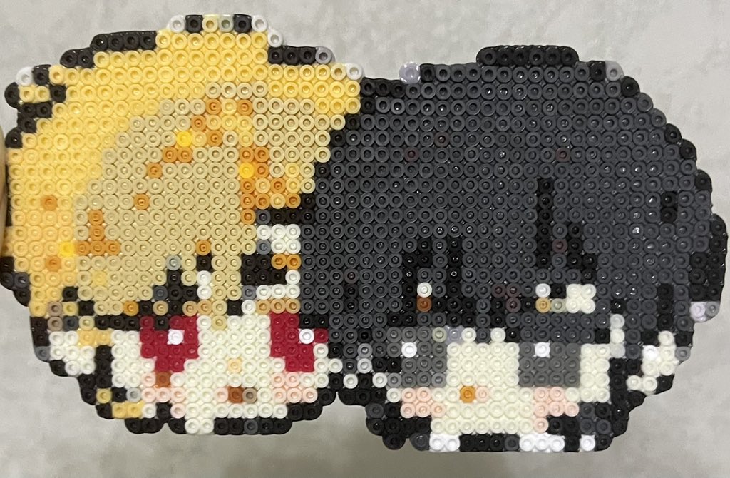 This was my first time doing perler beads with a friend. I spent nearly four hours making this, but I forgot to flip my pattern... 😭