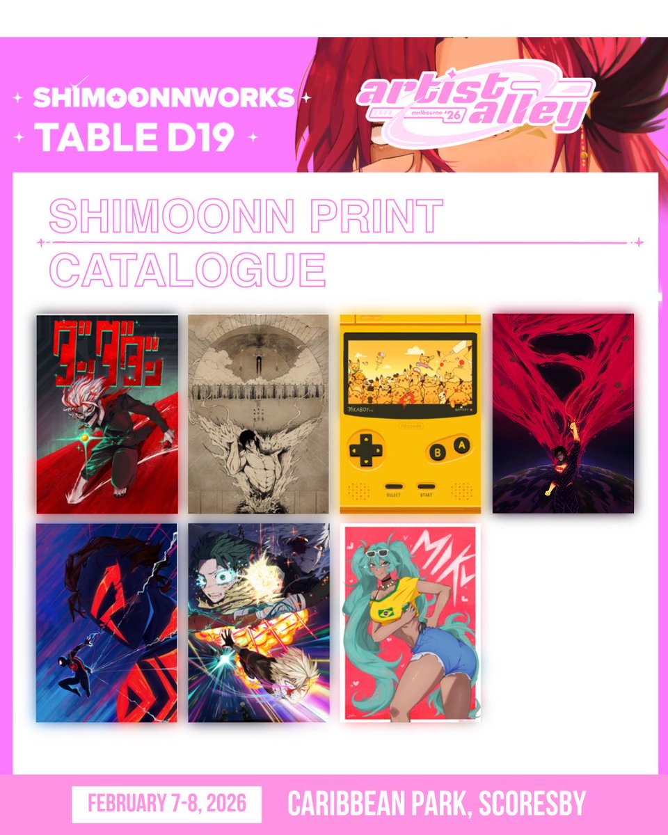 Shimoonnworks's tweet photo. Tabling at Artist Alley table D19. Catalogue drop! 7th and 8th feb weekend https://t.co/VRrZL3VWaS