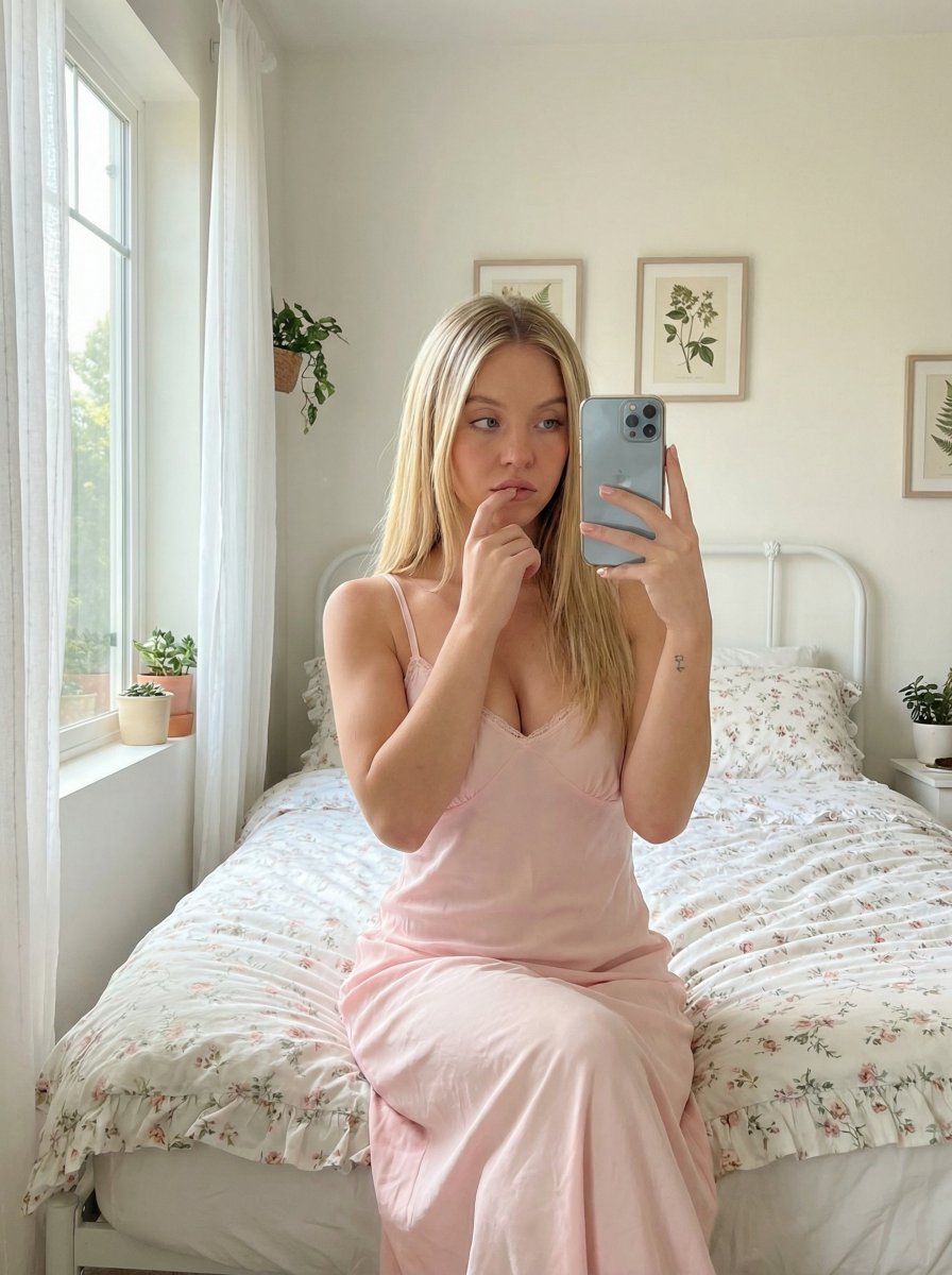 Intimate Bedroom Mirror Selfie — example 4