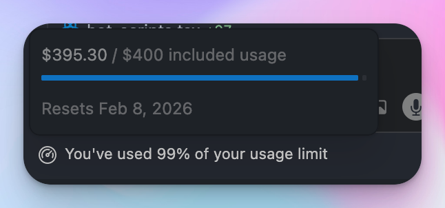 WebDevJan's tweet photo. ending your workday because you're out of cursor ai tokens is the most cyberpunk late-stage capitalism moment ever https://t.co/zhC2cTYifj