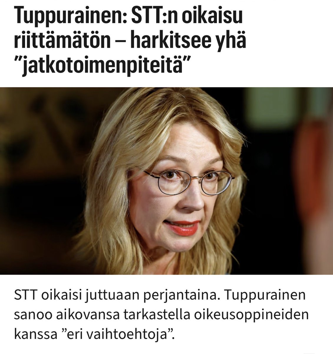 Minä en tiedä, pitävätkö lehdistössä esitetyt väitteet Tuppuraisen epäasiallisesta käytöksestä paikkansa. En siis ota niihin kantaa.

Tuppurainen on kuitenkin itse väittänyt ehdottoman tosiksi lehdissä esitettyjä väitteitä, joiden todenperäisyydestä hän ei mitenkään ole voinut