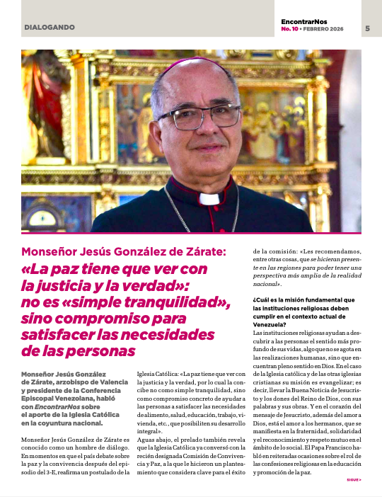 En marco de la Semana de #ArmoníaInterconfesional, conversamos con Mons. Jesús González de Zárate, presidente de <a href="/CEVmedios/">Conferencia Episcopal Venezolana CEV</a>:"La paz tiene que ver con la justicia y la verdad": es compromiso para satisfacer las necesidades de la gente. Más en #EncontrarNos👉drive.google.com/file/d/1Dc4vQX…